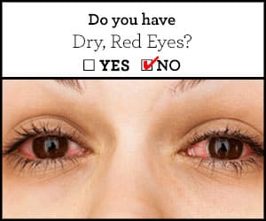Dry, Red Eyes are Not a Symptom of Cataracts, but Could be a Symptom of Dry Eye Syndrome. Visit Elmquist Eye Group for a Dry Eye Evaluation.