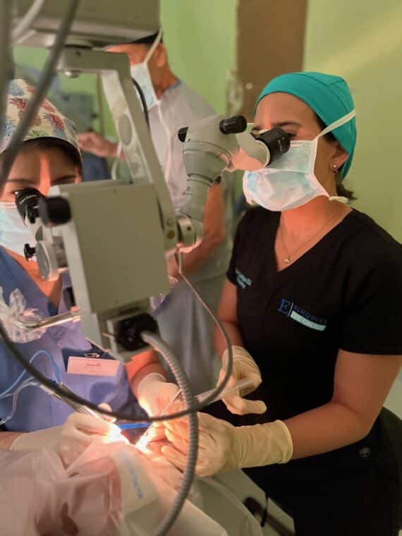 Dr. Yasaira Rodriguez performs cataract surgery on Dominican Republic patient blinded by cataracts.